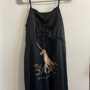 Black unicorn dress designer